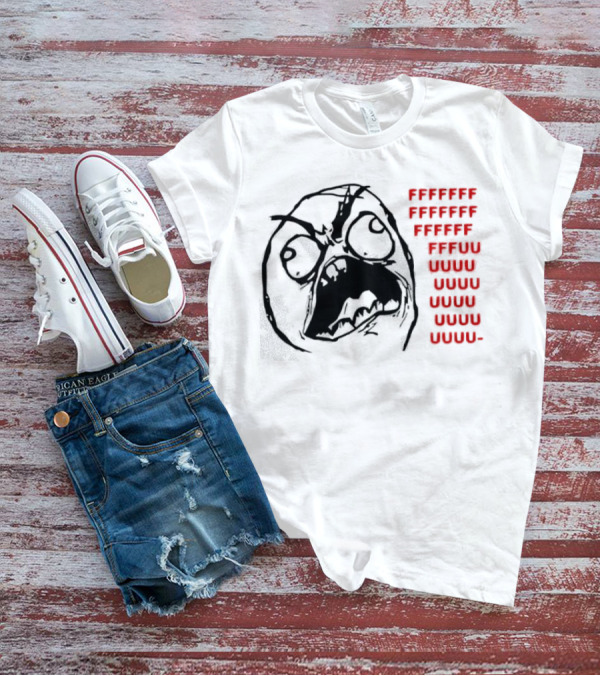 Rage Face Meme FFFFUUUUU Repeated Text T-Shirt