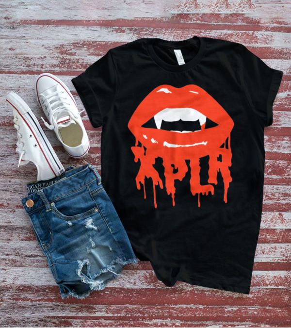 XPLR Fangs Back To School Dripping Red Lips T-Shirt