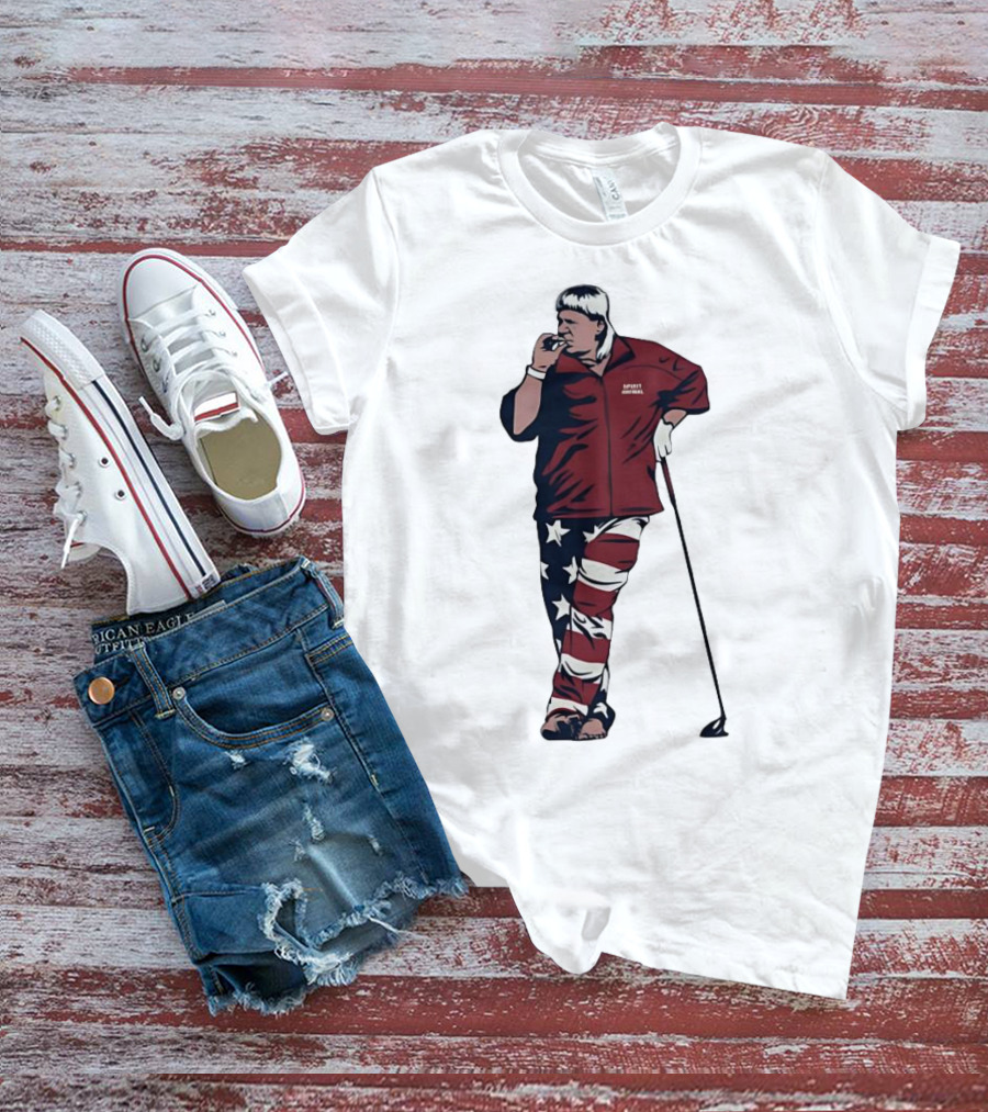 John Daly Sports Legend American Flag Pants Golf T-Shirt