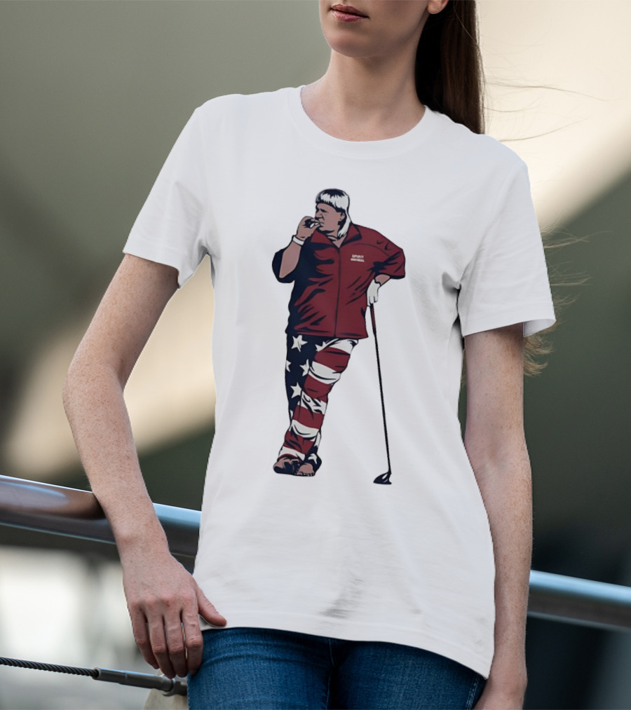 John Daly Sports Legend American Flag Pants Golf T-Shirt