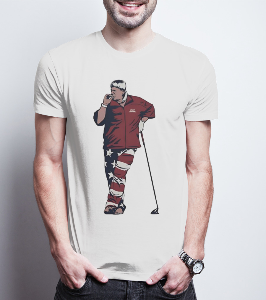 John Daly Sports Legend American Flag Pants Golf T-Shirt