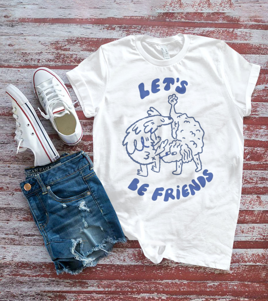 LET'S BE FRIENDS Turkey And Dog Embrace T-Shirt