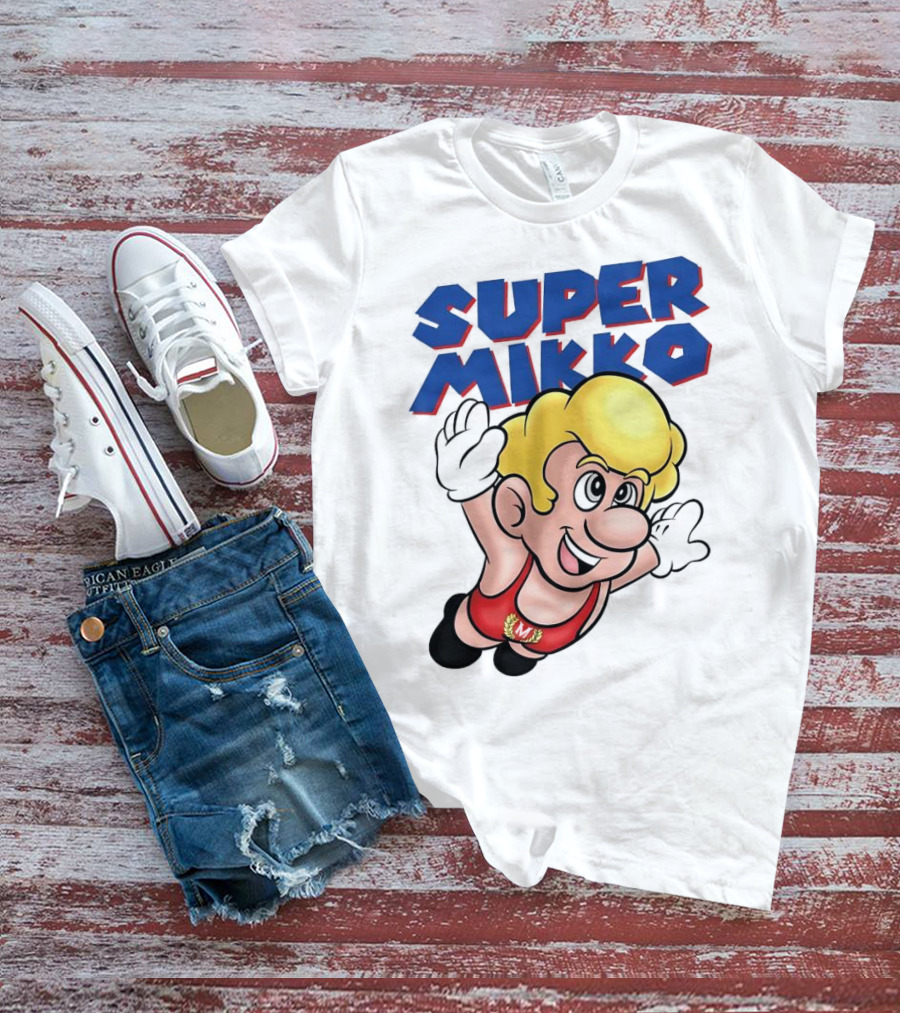 Super Mikko Flying Character Parody Super Mario Game T-Shirt