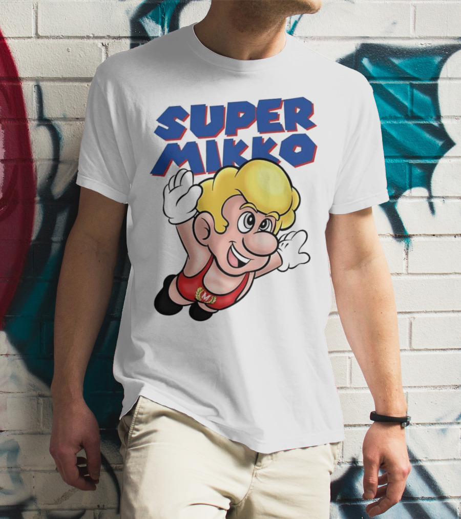 Super Mikko Flying Character Parody Super Mario Game T-Shirt
