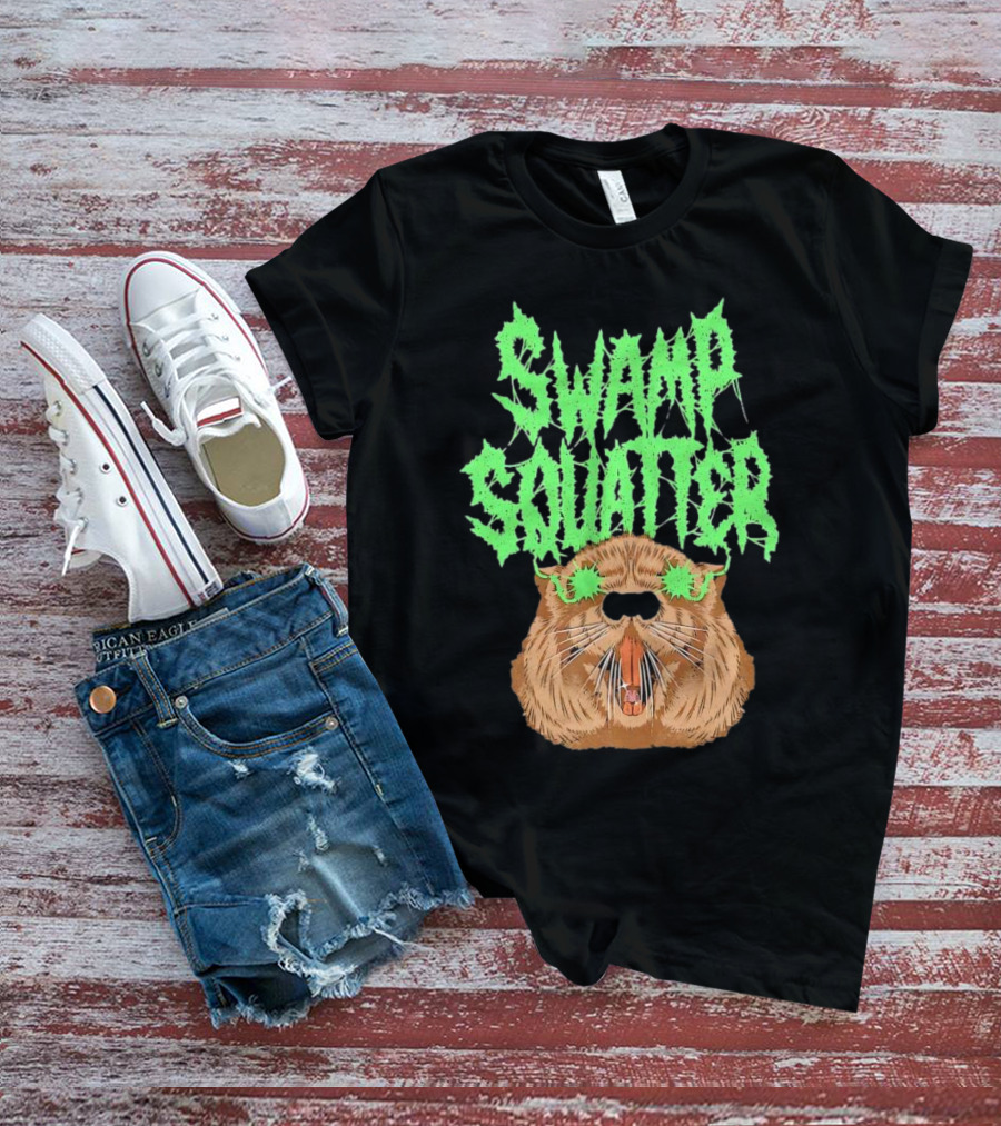 SWAMP SQUATTER GREEN MONSTER FACE T-Shirt