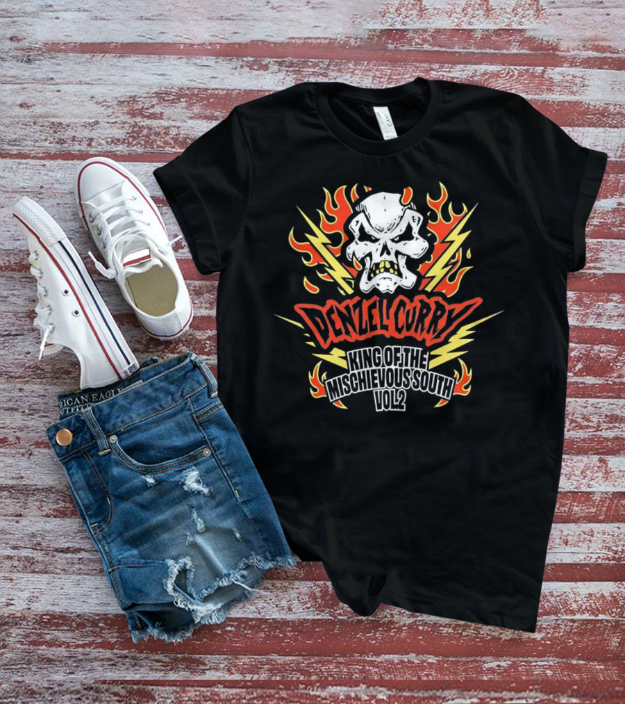 Denzel Curry King Of The Mischievous South Vol 2 Skull Flames Lightning T-Shirt