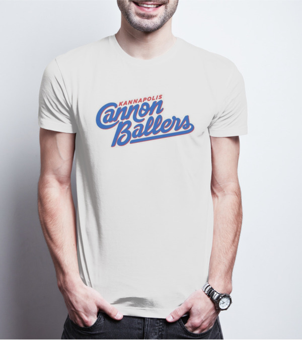 Kannapolis Cannon Ballers Red And Blue Script T-Shirt