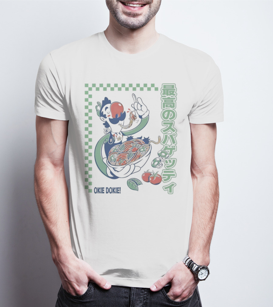 Luigi Okie Dokie Spaghetti T-Shirt