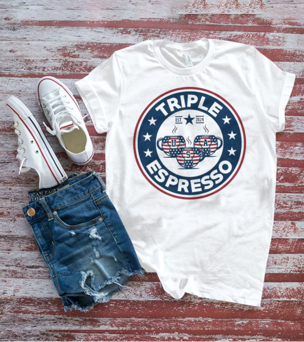 Triple Espresso USWNT American Flag Est T-Shirt