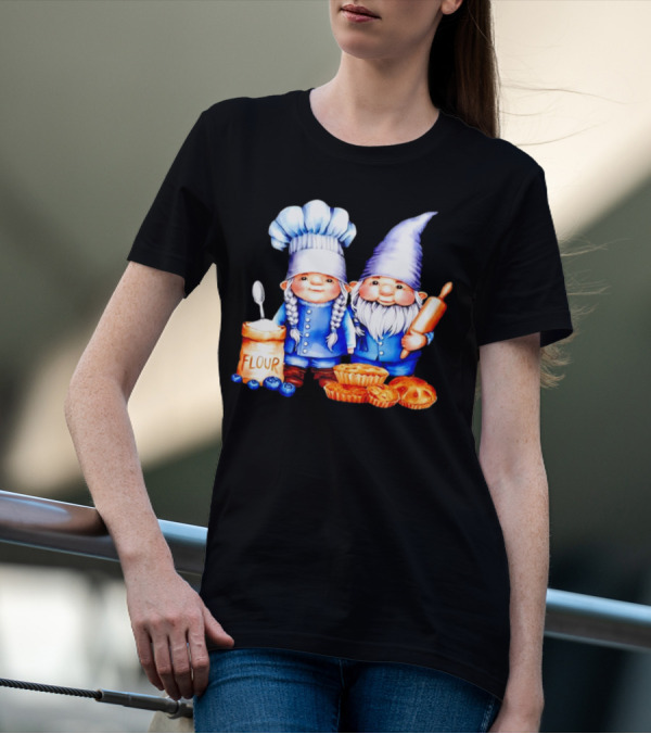 Adorable Baking Gnomes With Flour And Pastries T-Shirt