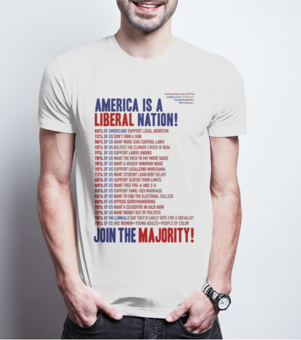 America Is A Liberal Nation 69% Of Americans Support Legal Abortion Join The Majority T-Shirt