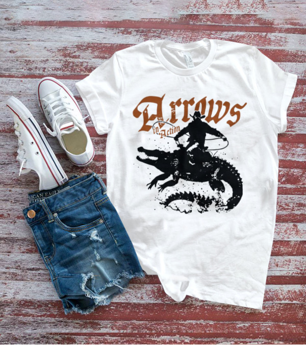 Arrows In Action Cowboy Riding Alligator T-Shirt