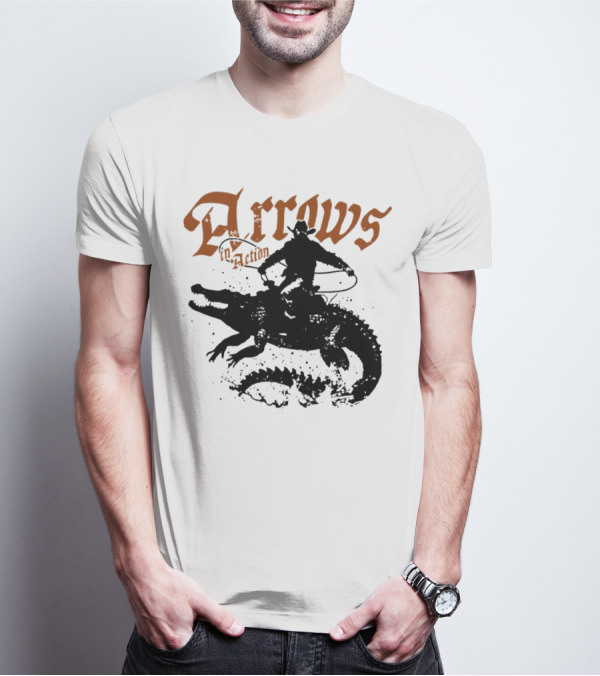Arrows In Action Cowboy Riding Alligator T-Shirt