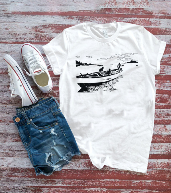 Boat On Lake Malawi Silhouette Scene T-Shirt