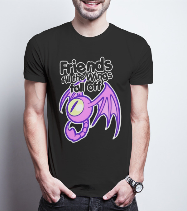 Friends Till The Wings Fall Off Purple Winged Creature T-Shirt