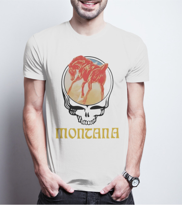 Montana Grateful Dead Skull With Horse T-Shirt