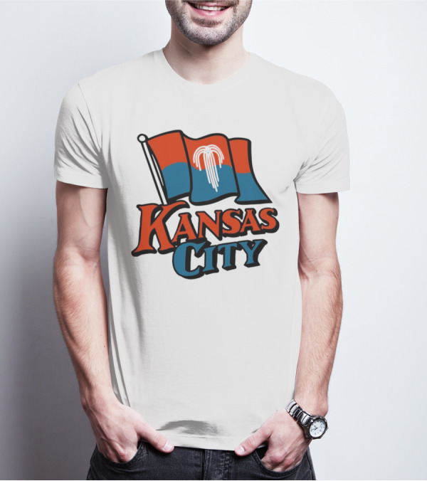 Kansas City Flag With Orange And Blue T-Shirt