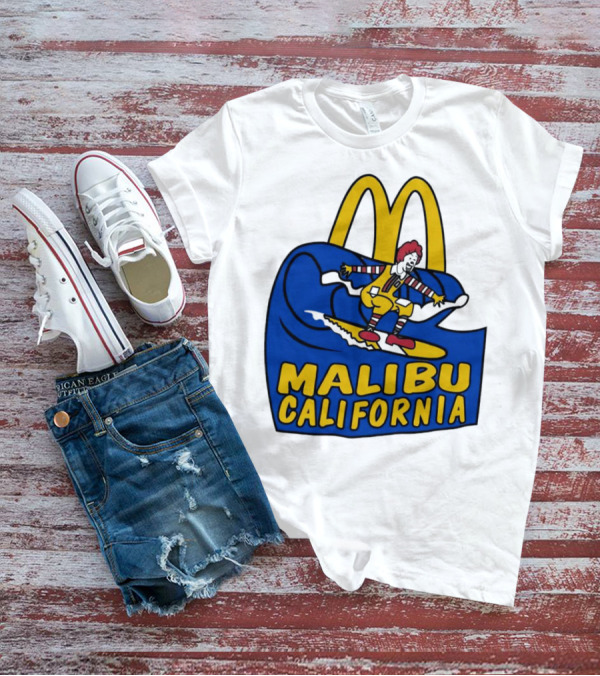 McDonald’s Clown Surfing Malibu California Waves T-Shirt