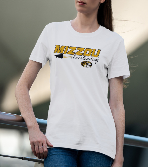 Mizzou Cheerleading Megaphone Oval Tiger Head T-Shirt