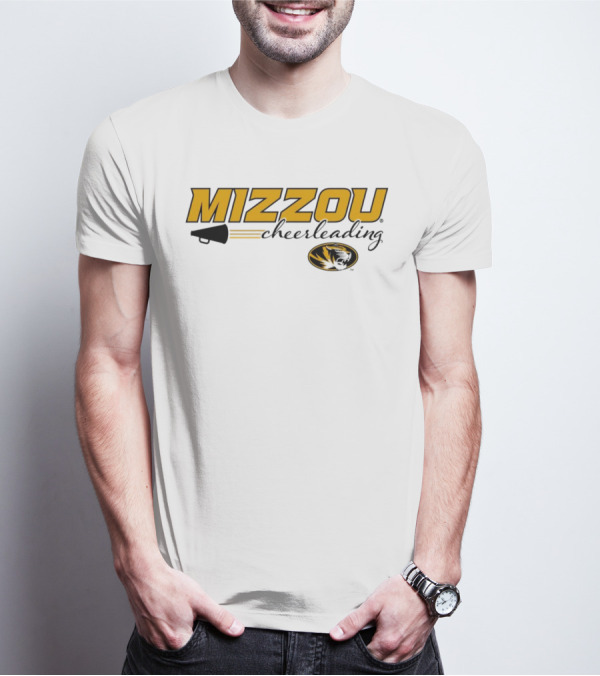 Mizzou Cheerleading Megaphone Oval Tiger Head T-Shirt