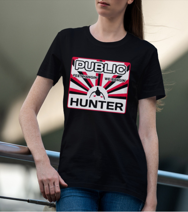 Public Hunter Feet Hangin' We Bangin' Retro Sunburst T-Shirt
