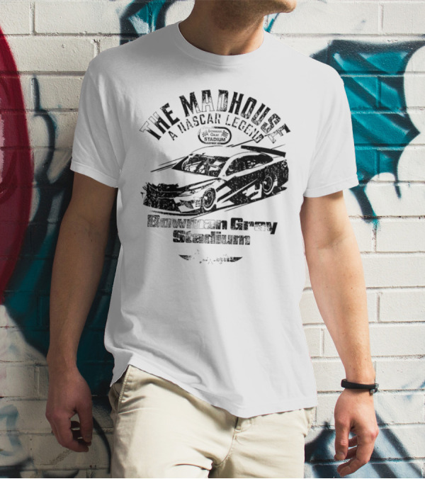 The Madhouse A NASCAR Legend Car Graphic Bowman Gray Stadium T-Shirt