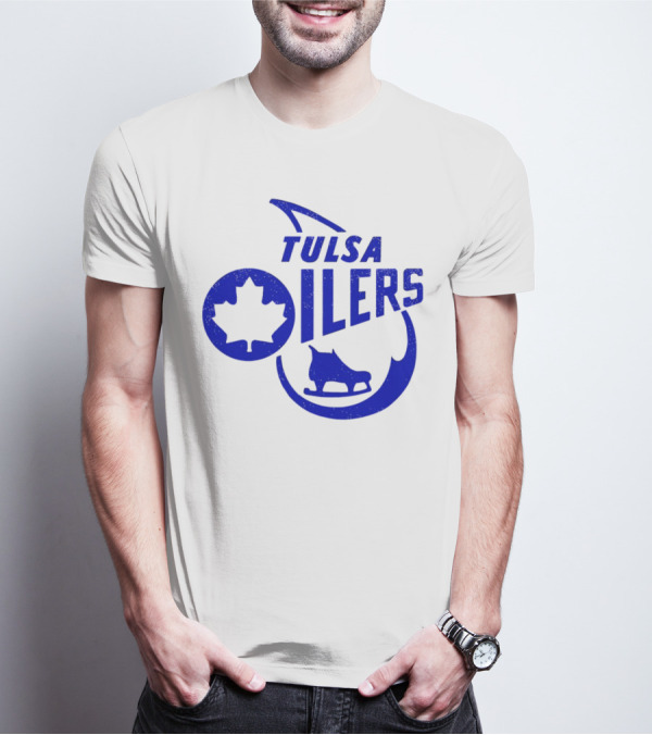 Tulsa Oilers 1982 Maple Leaf Ice Skate T-Shirt