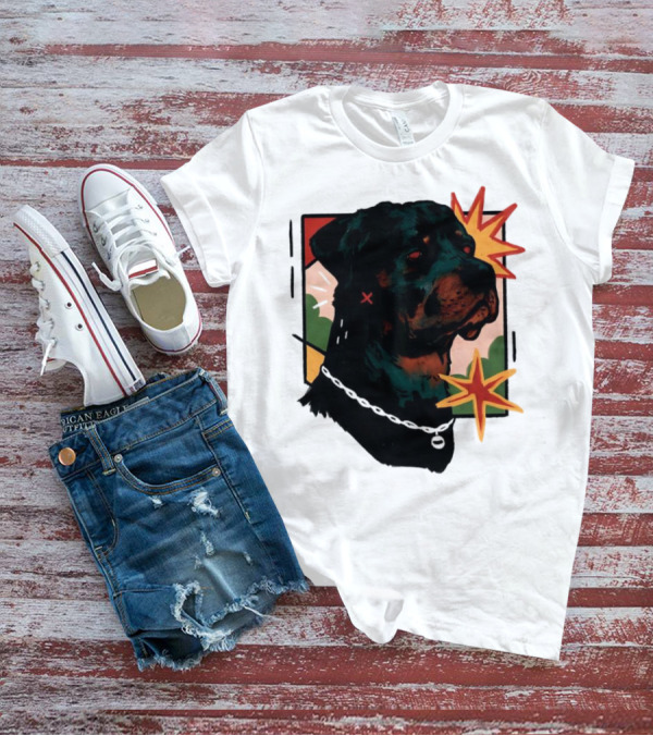 Rottweiler Pop Art Style With Starburst Elements T-Shirt