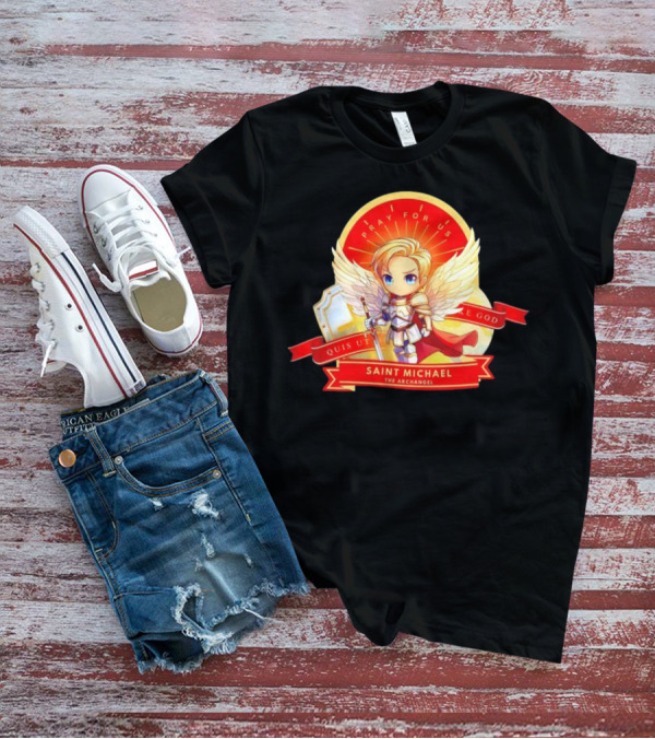 Saint Michael The Archangel Pray For Us Quis Ut Deus Cartoon T-Shirt