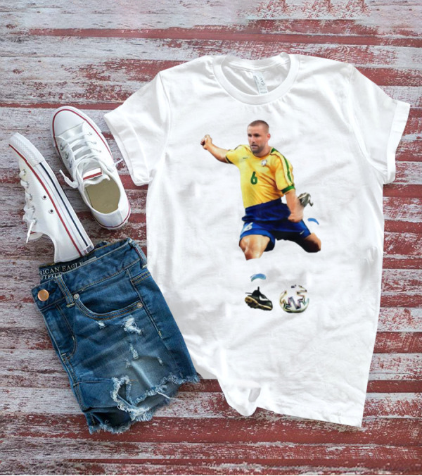 Shawberto Carlos Footballer In Brazilian Kit With Ball T-Shirt