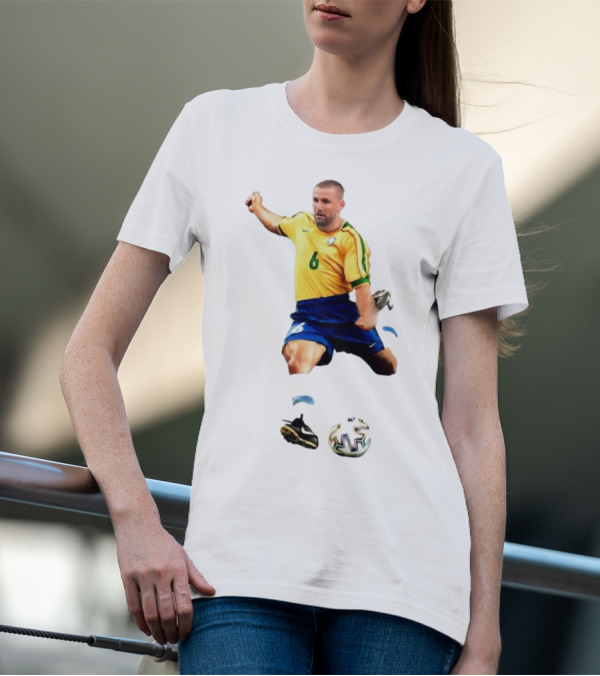 Shawberto Carlos Footballer In Brazilian Kit With Ball T-Shirt