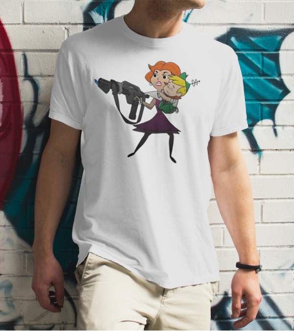 The Jetsons' Jane With Blaster Protecting Elroy Get Away From Him You B-word T-Shirt