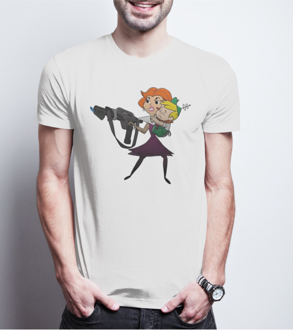 The Jetsons' Jane With Blaster Protecting Elroy Get Away From Him You B-word T-Shirt