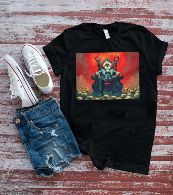 Communists Want To Abolish Intellectual Property Karl Marx Throne Of Skulls And Flames T-Shirt