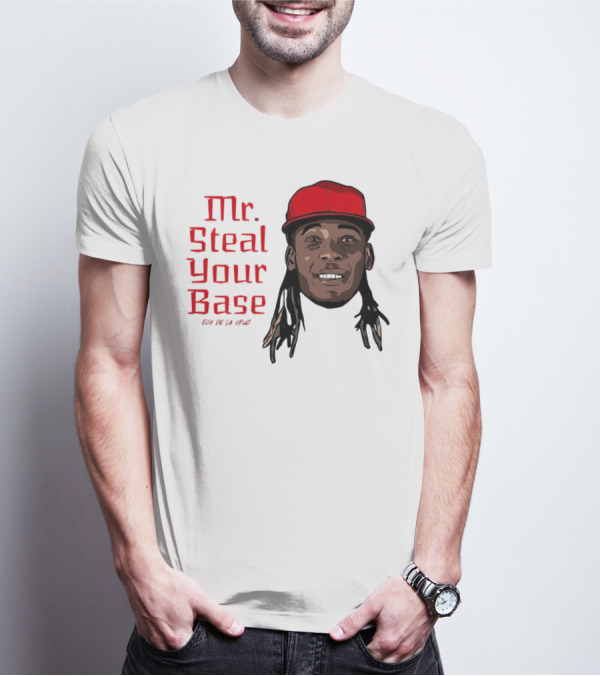 Elly De La Cruz Cincinnati Reds Mr. Steal Your Base Red Cap T-Shirt