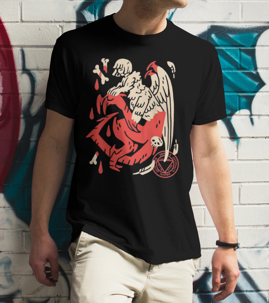 Falin Touden Dungeon Meshi Delicious In Dungeon Forbidden Magic Winged Creature With Skull And Bones T-Shirt