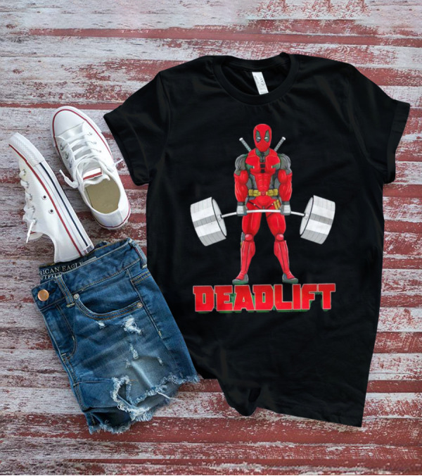 Deadpool Deadlift Gym Fitness Comic Character Strength Training T-Shirt