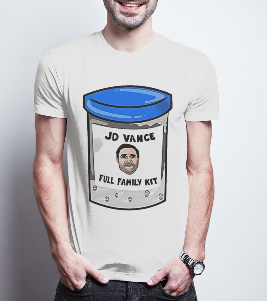 JD Vance Full Family Kit Face Jar Black Blue Lid T-Shirt