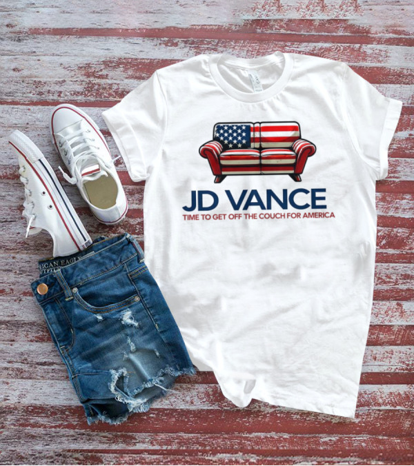 JD Vance Time To Get Off The Couch For America USA Flag Couch T-Shirt