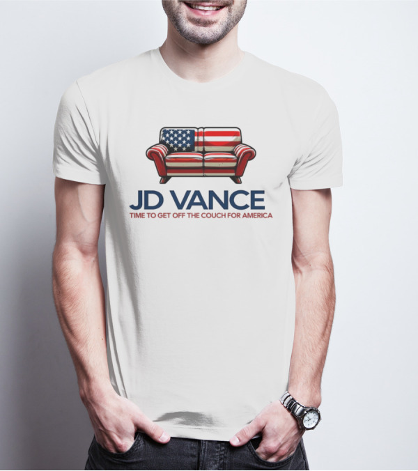 JD Vance Time To Get Off The Couch For America USA Flag Couch T-Shirt