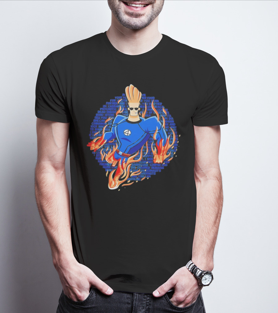Johnny Bravo Meets Johnny Storm Flame On Momma T-Shirt