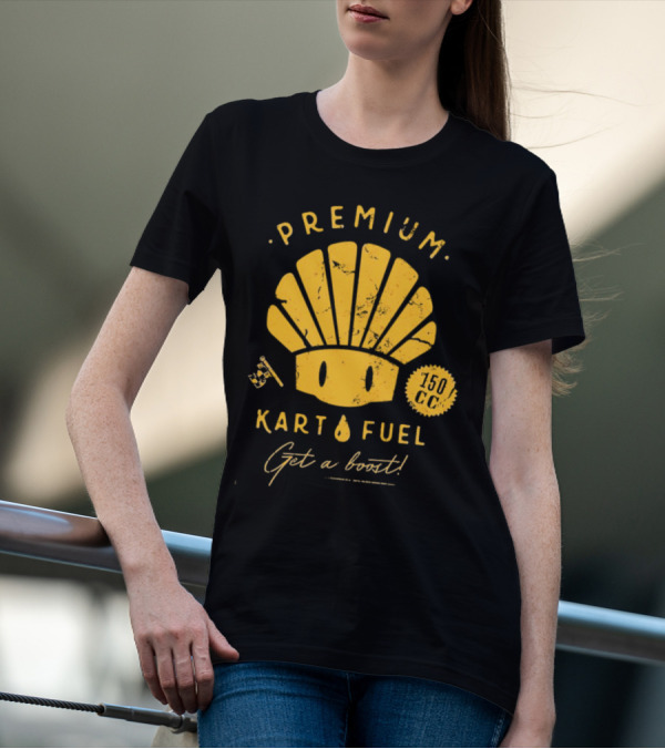 Mario Kart Premium Yellow Shell Kart Fuel 150cc Get A Boost T-Shirt