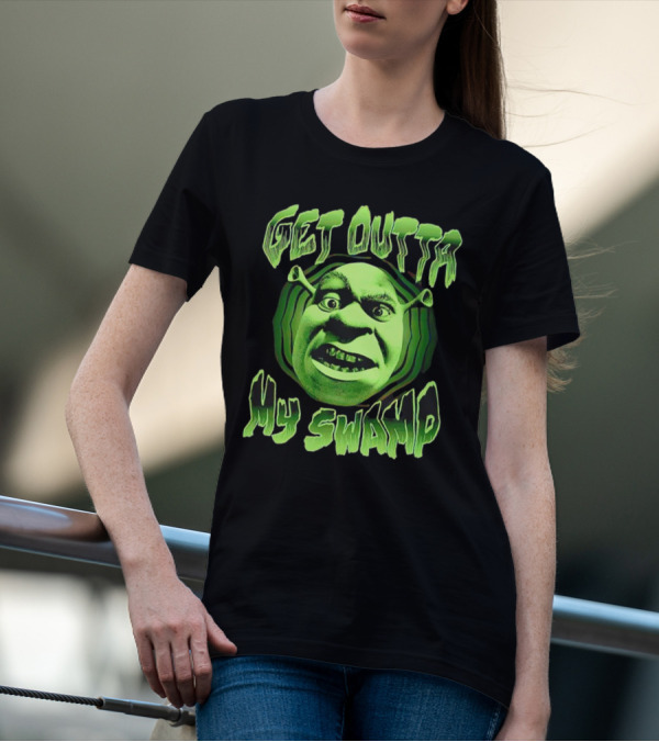 Get Outta My Swamp Shrek Face T-Shirt