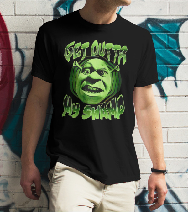 Get Outta My Swamp Shrek Face T-Shirt
