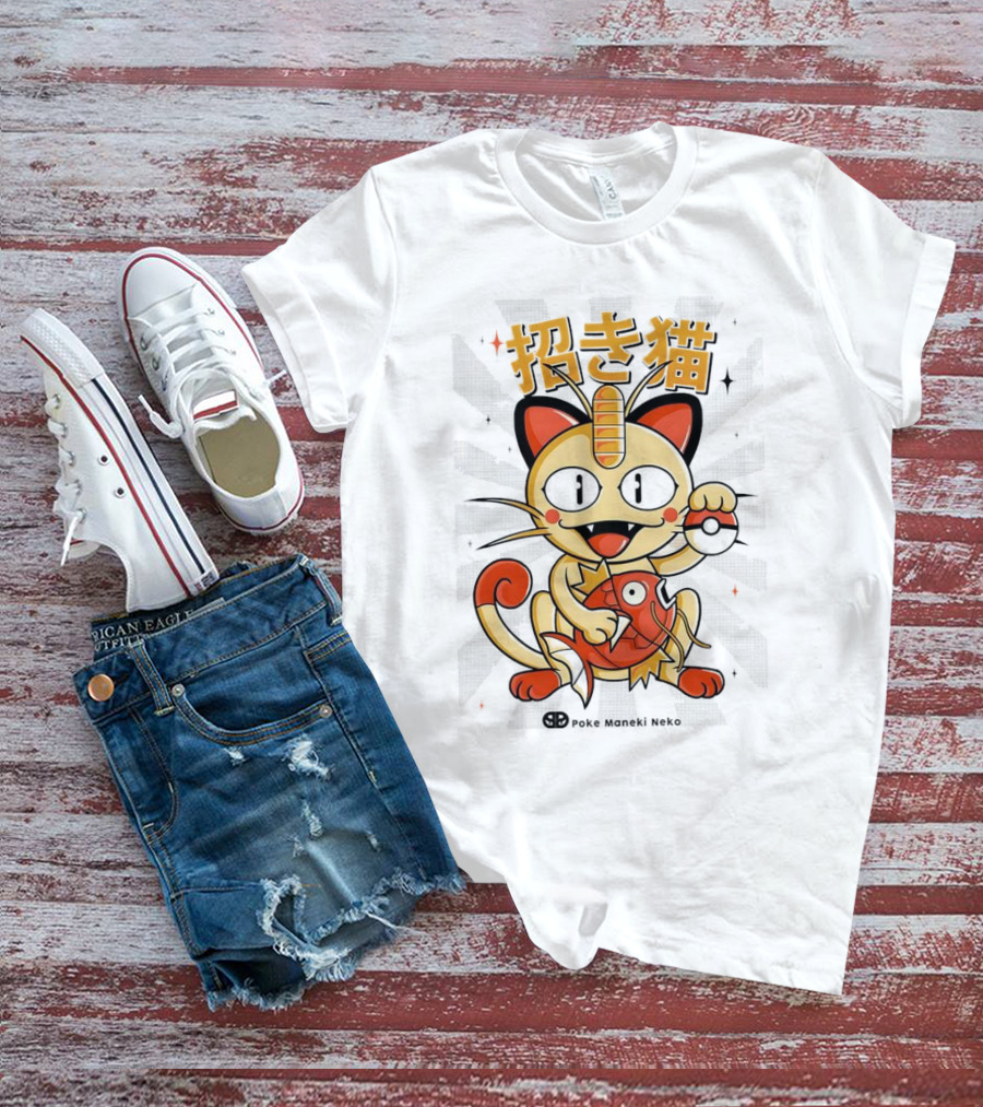 Meowth Poke Maneki Neko 招き猫 T-Shirt