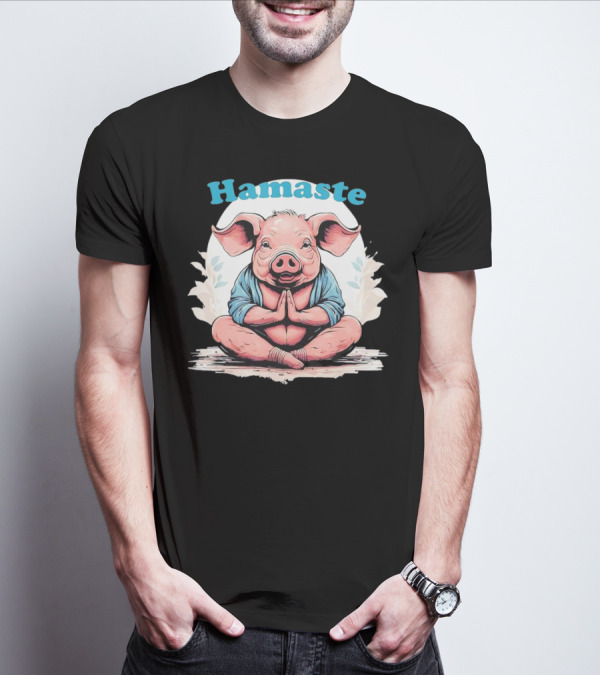 Hamaste Schwein Yoga Namaste Nationaler Humor T-Shirt