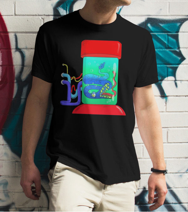Viper In Colorful Science Lab Jar With Tubes T-Shirt