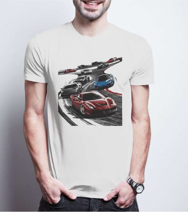 Furious Speed Race Cars Ferrari Lamborghini McLaren Track Racing T-Shirt