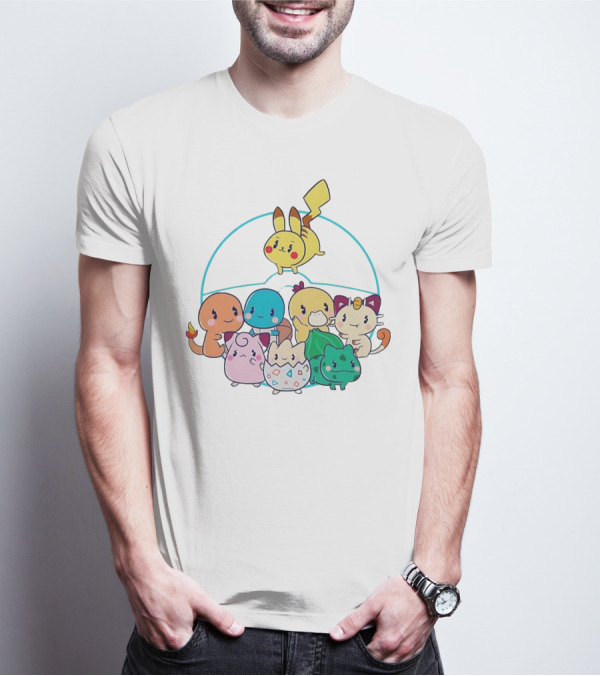 Kawaii Pokes Pikachu Bulbasaur Charmander Squirtle Cuties T-Shirt