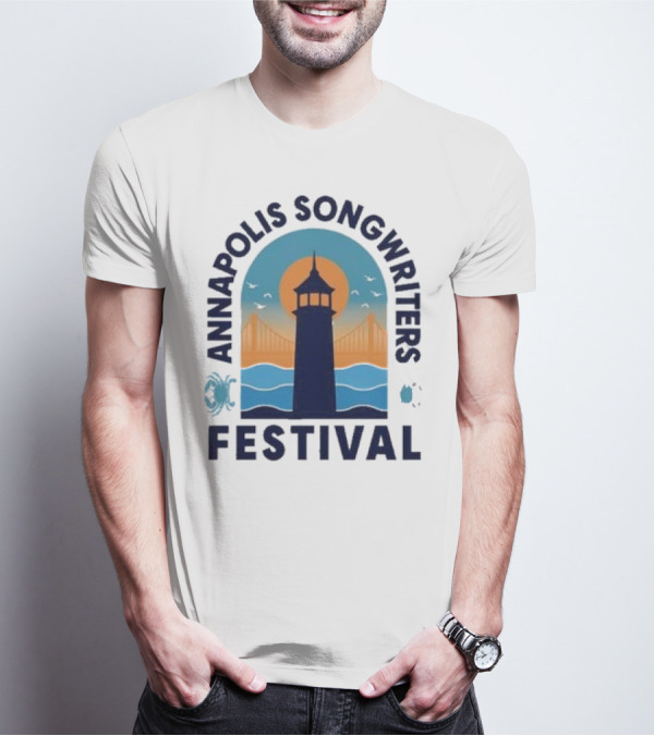 Annapolis Songwriters Festival Lighthouse And Bay Scene T-Shirt